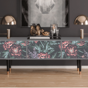 Sideboard - STORYZ - T4 Dark Peonies - Grey