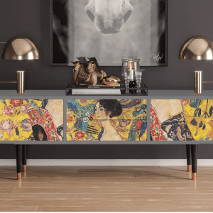Sideboard - STORYZ - T4 Lady with Fan by Klimt - Grey