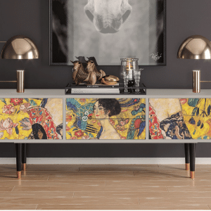 Sideboard - STORYZ - T4 Lady with Fan by Klimt - Sand