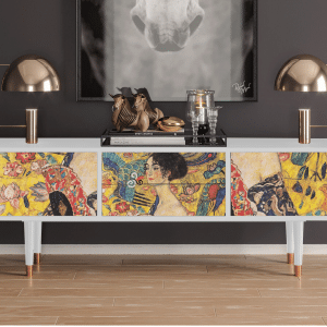Sideboard - STORYZ - T4 Lady with Fan by Klimt - White