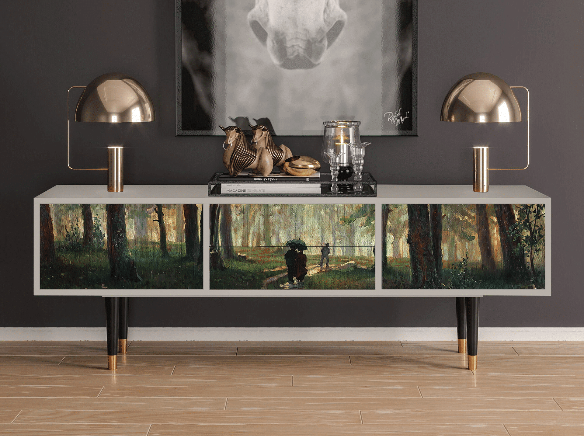 Sideboard - STORYZ - T4 Rain in the Oak Forest - Sand Sideboard - STORYZ - T4 Rain in the Oak Forest - Sand
