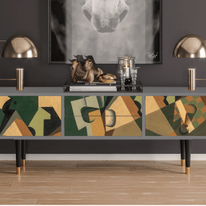 Sideboard - STORYZ - T4 Glass and Checkerboard - Grey