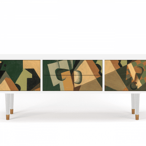Sideboard - STORYZ - T4 Glass and Checkerboard - White