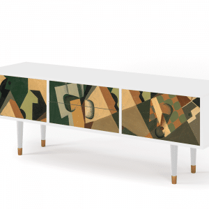 Sideboard - STORYZ - T4 Glass and Checkerboard - White
