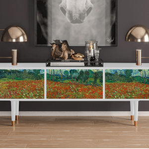 Sideboard - STORYZ - T4 Poppy field by van Gogh - White