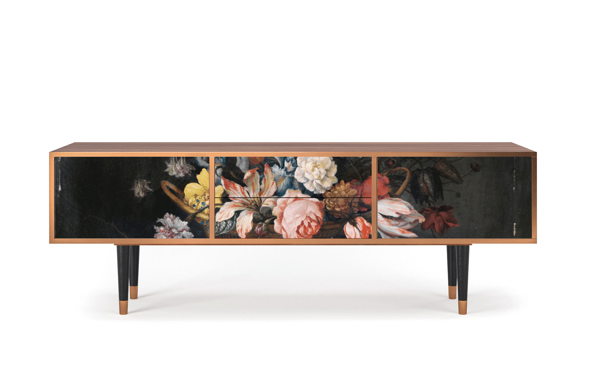 Sideboard – STORYZ – T4 Still Life with Flowers – Walnut Sideboard - STORYZ - T4 Still Life with Flowers - Walnut