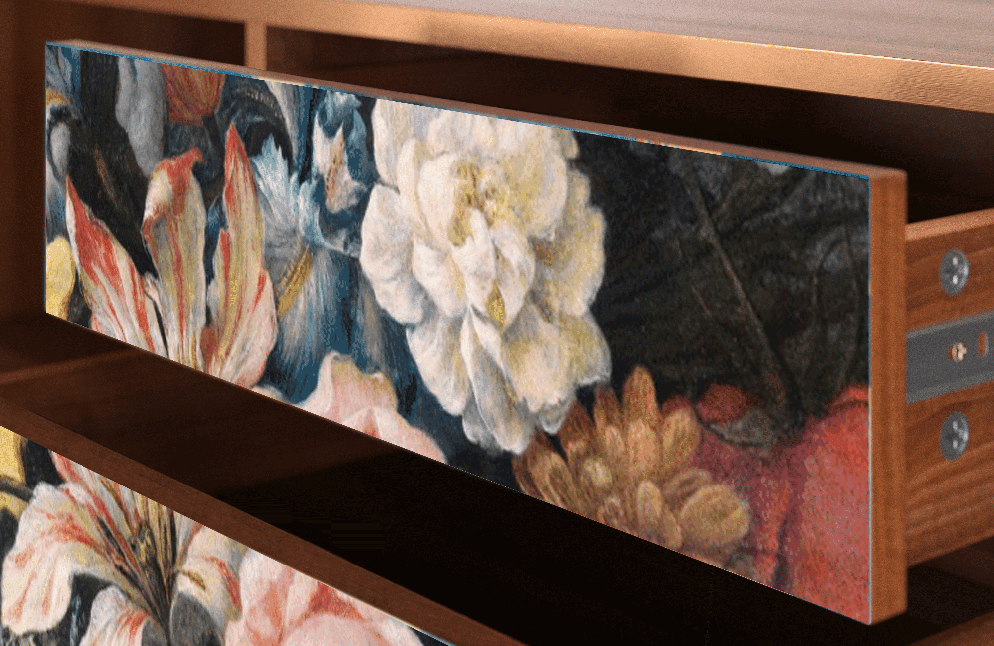 Sideboard – STORYZ – T4 Still Life with Flowers – Walnut Sideboard - STORYZ - T4 Still Life with Flowers - Walnut