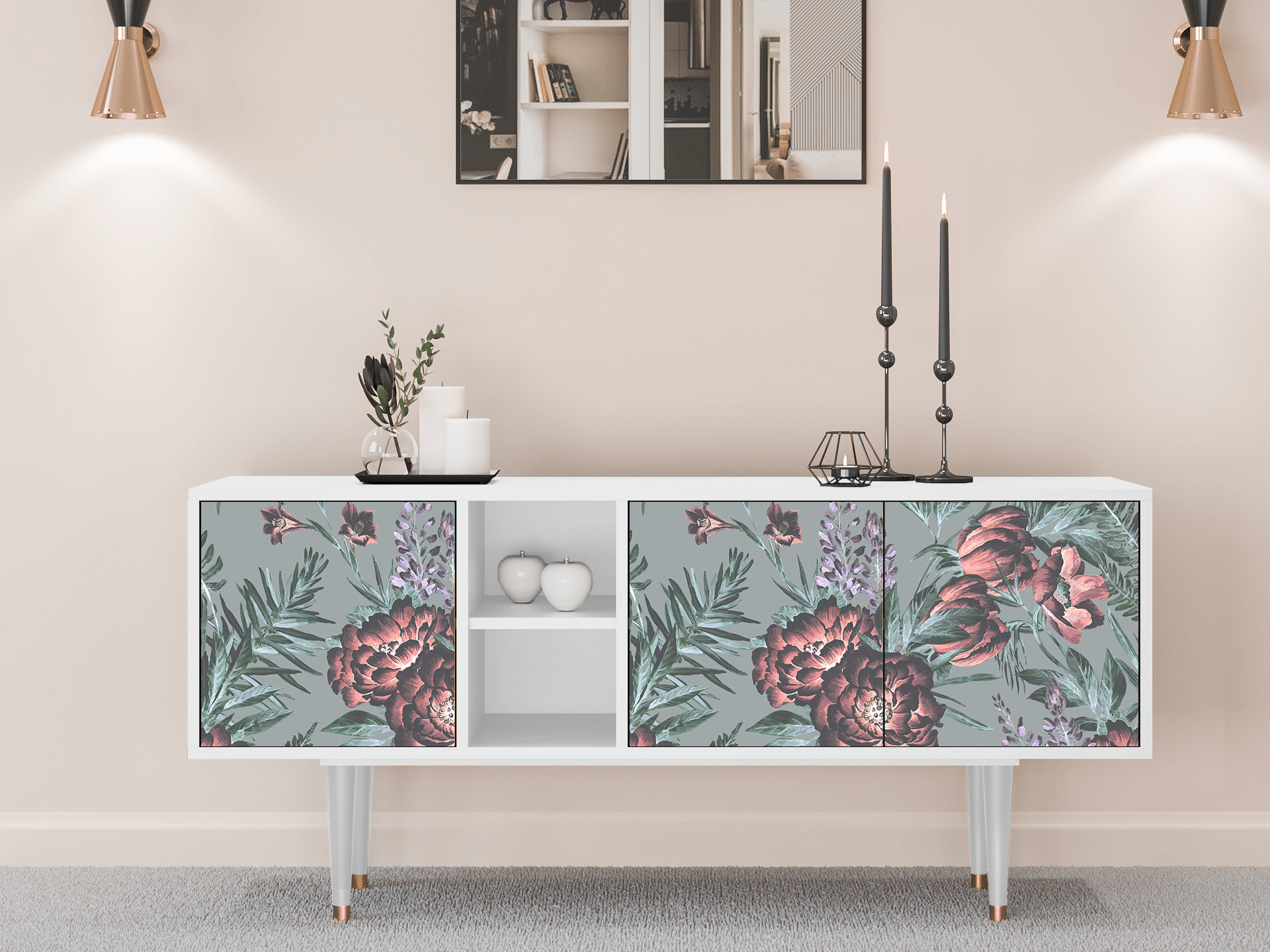 Sideboard - STORYZ - T5 Light Peonies - White Sideboard - STORYZ - T5 Light Peonies - White