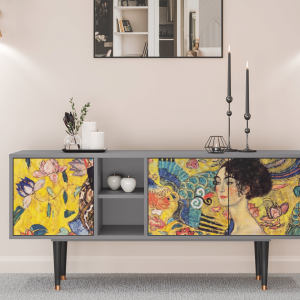 Sideboard - STORYZ - T5 Lady with Fan by Klimt - Grey