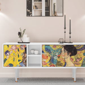 Sideboard - STORYZ - T5 Lady with Fan by Klimt - White