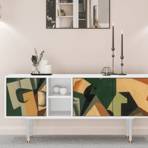 Sideboard - STORYZ - T5 Glass and Checkerboard - White