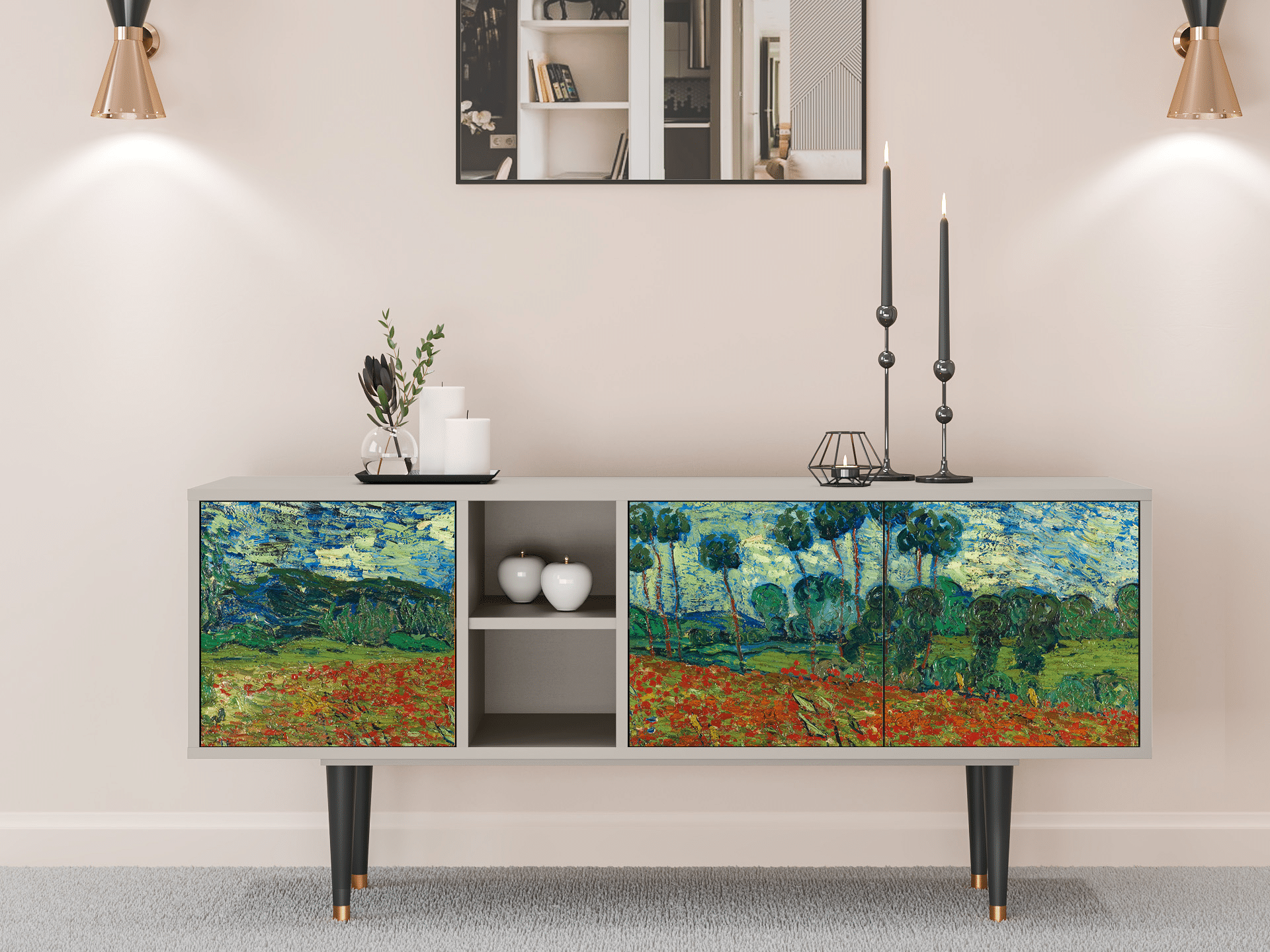 Sideboard - STORYZ - T5 Poppy field by van Gogh - Sand