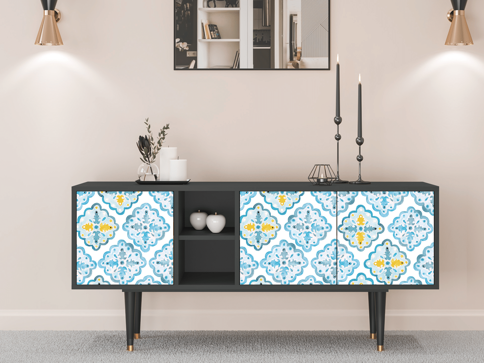 Sideboard - STORYZ - T5 Portugese tiles - Antracite Sideboard - STORYZ - T5 Portugese tiles - Antracite