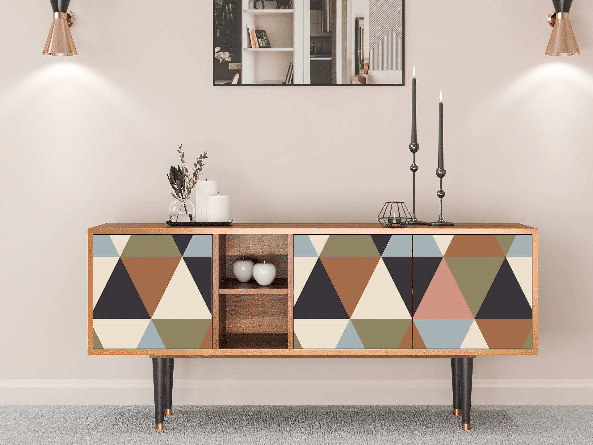Sideboard - STORYZ - T5 Royal Triangles - Walnut Sideboard - STORYZ - T5 Royal Triangles - Walnut