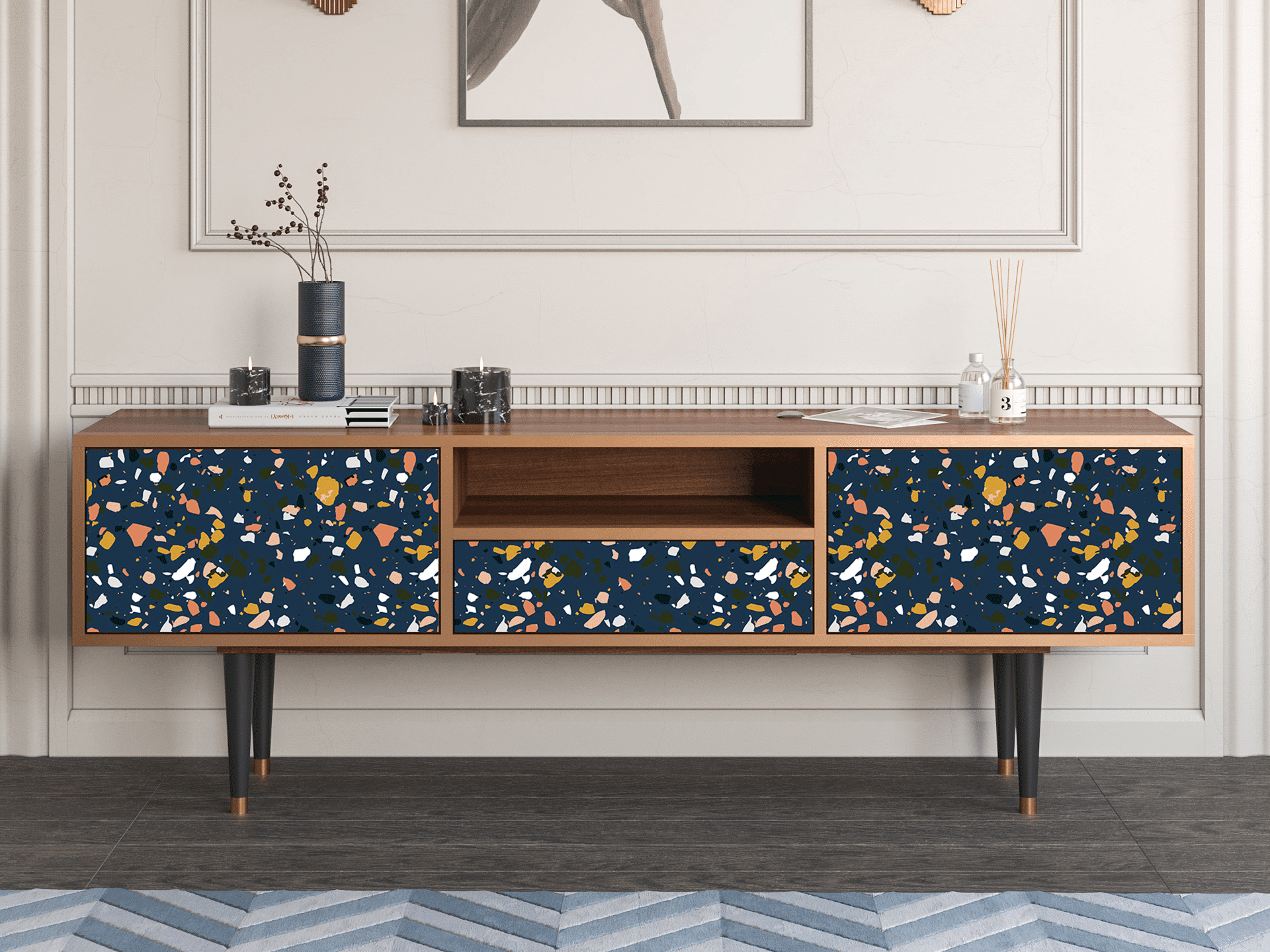 Sideboard - STORYZ - T6 Night Sky Langhterns - Walnut Sideboard - STORYZ - T6 Night Sky Langhterns - Walnut