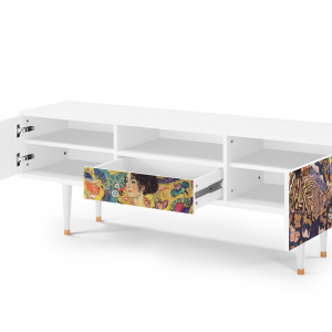 Sideboard - STORYZ - T6 Lady with Fan by Klimt - White