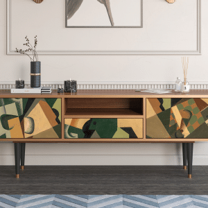 Sideboard - STORYZ - T6 Glass and Checkerboard - Walnut