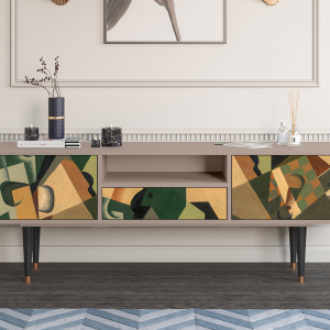Sideboard - STORYZ - T6 Glass and Checkerboard - Latte
