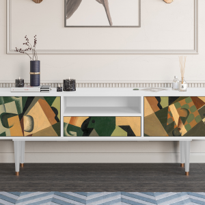 Sideboard - STORYZ - T6 Glass and Checkerboard - White