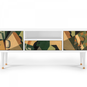 Sideboard - STORYZ - T6 Glass and Checkerboard - White
