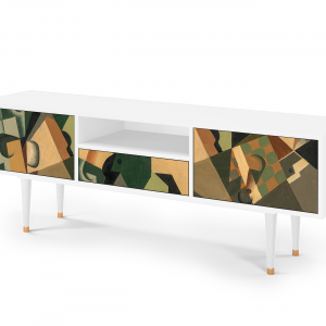 Sideboard - STORYZ - T6 Glass and Checkerboard - White