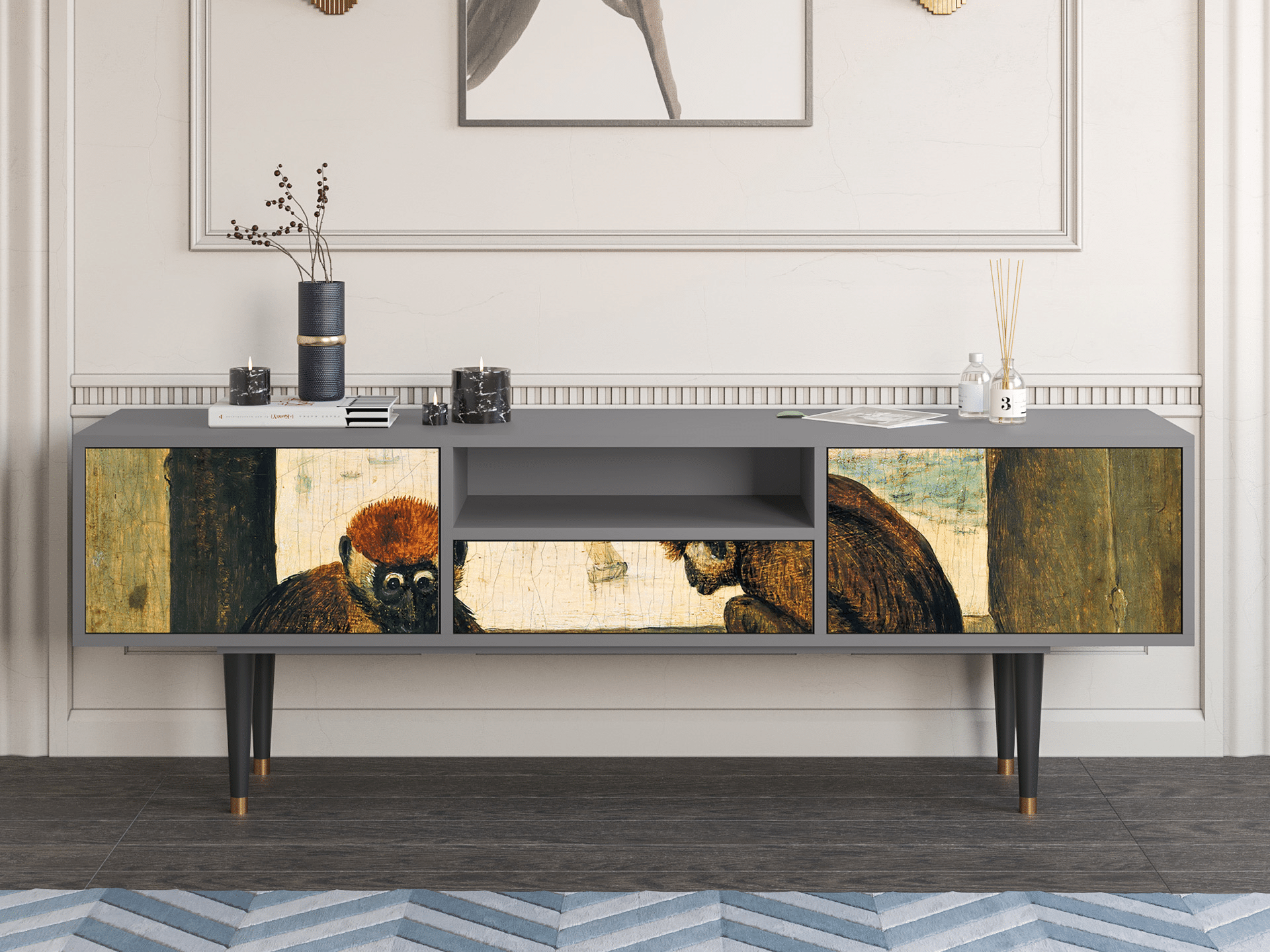 Sideboard - STORYZ - T6 Two Monkeys - Grey Sideboard - STORYZ - T6 Two Monkeys - Grey