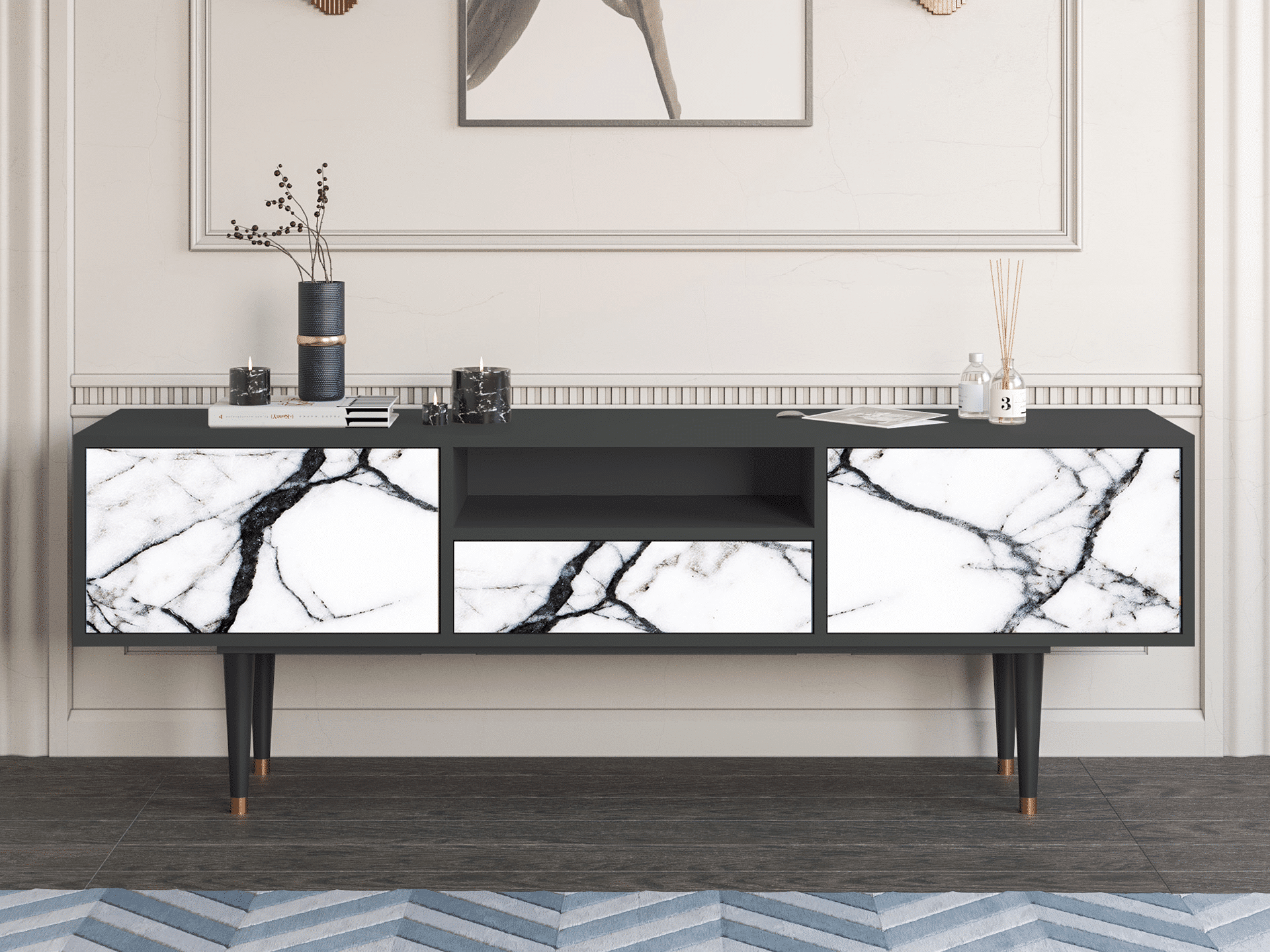 Sideboard - STORYZ - T6 Raven Marble - Antracite