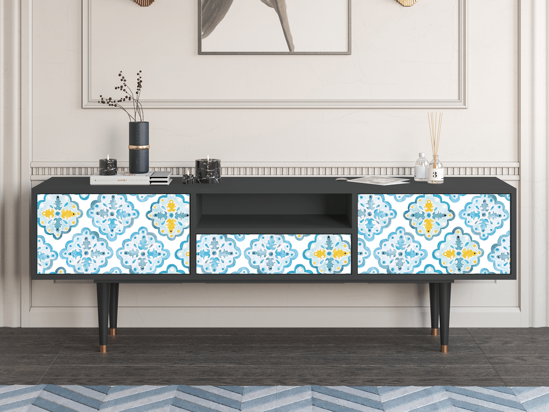 Sideboard - STORYZ - T6 Portugese tiles - Antracite