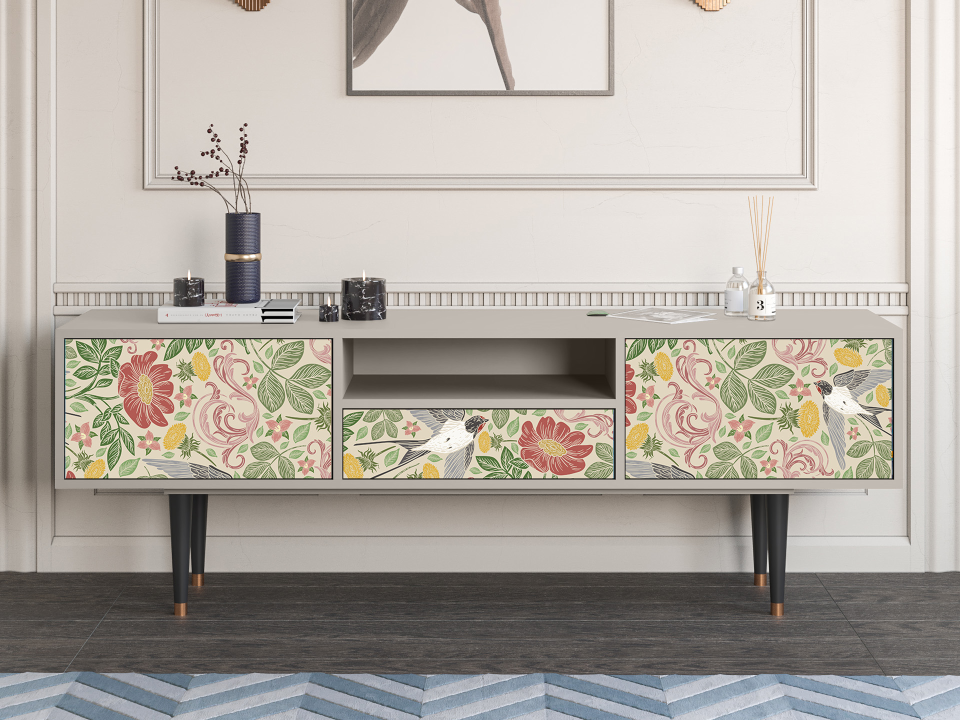 Sideboard - STORYZ - T6 Spring Swallow - Sand Sideboard - STORYZ - T6 Spring Swallow - Sand