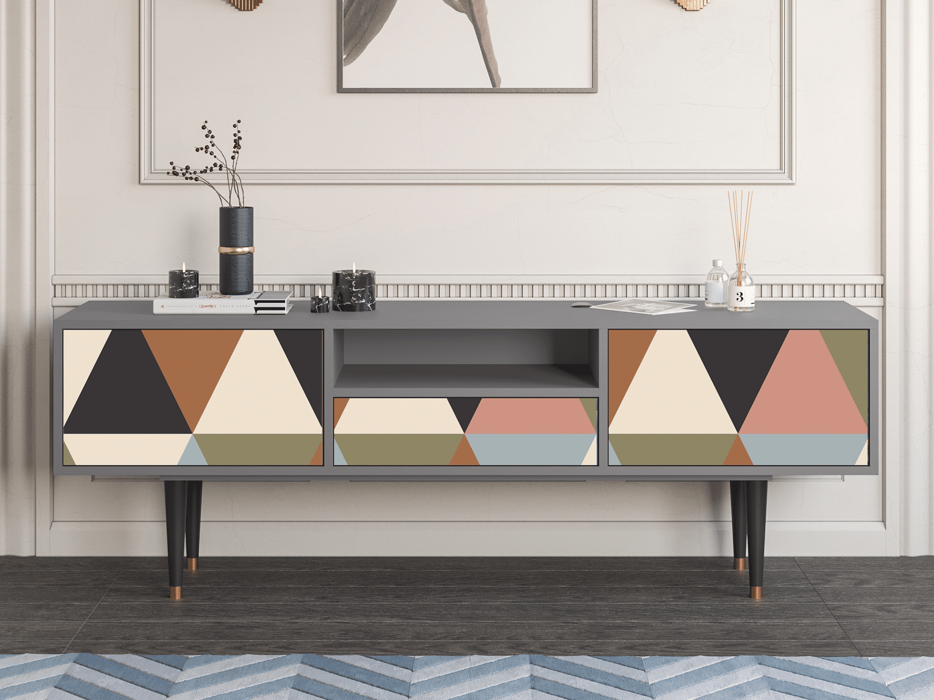 Sideboard - STORYZ - T6 Royal Triangles - Grey Sideboard - STORYZ - T6 Royal Triangles - Grey
