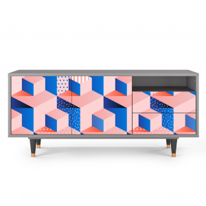 Sideboard - STORYZ - T7 Pinky Squares - Grey