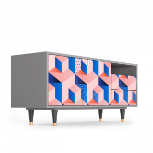 Sideboard - STORYZ - T7 Pinky Squares - Grey