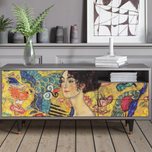 Sideboard - STORYZ - T7 Lady with Fan by Klimt - Grey