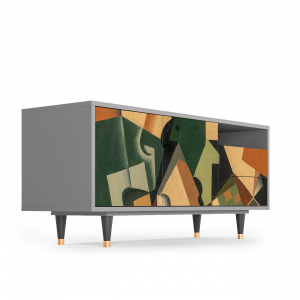 Sideboard - STORYZ - T7 Glass and Checkerboard - Grey