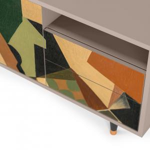 Sideboard - STORYZ - T7 Glass and Checkerboard - Latte