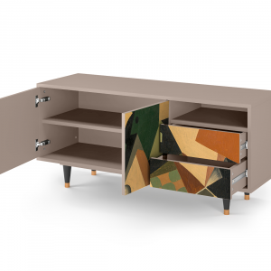 Sideboard - STORYZ - T7 Glass and Checkerboard - Latte