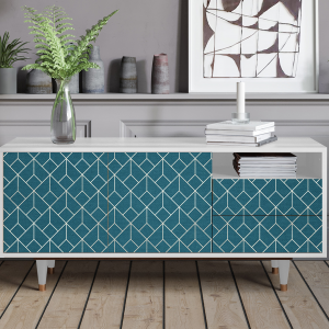 Sideboard - STORYZ - T7 Turquoise Geometry - White