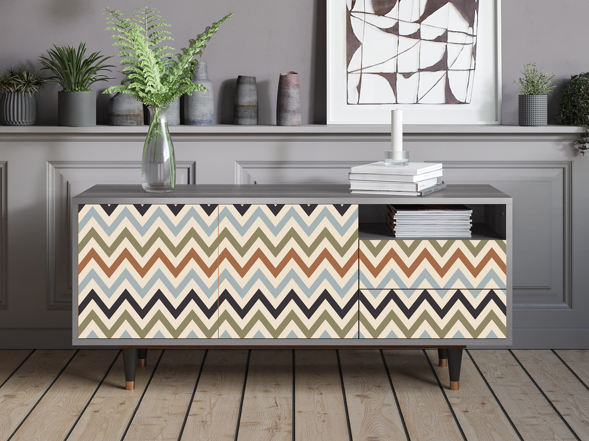 Sideboard - STORYZ - T7 Bright Ripple - Grey Sideboard - STORYZ - T7 Bright Ripple - Grey