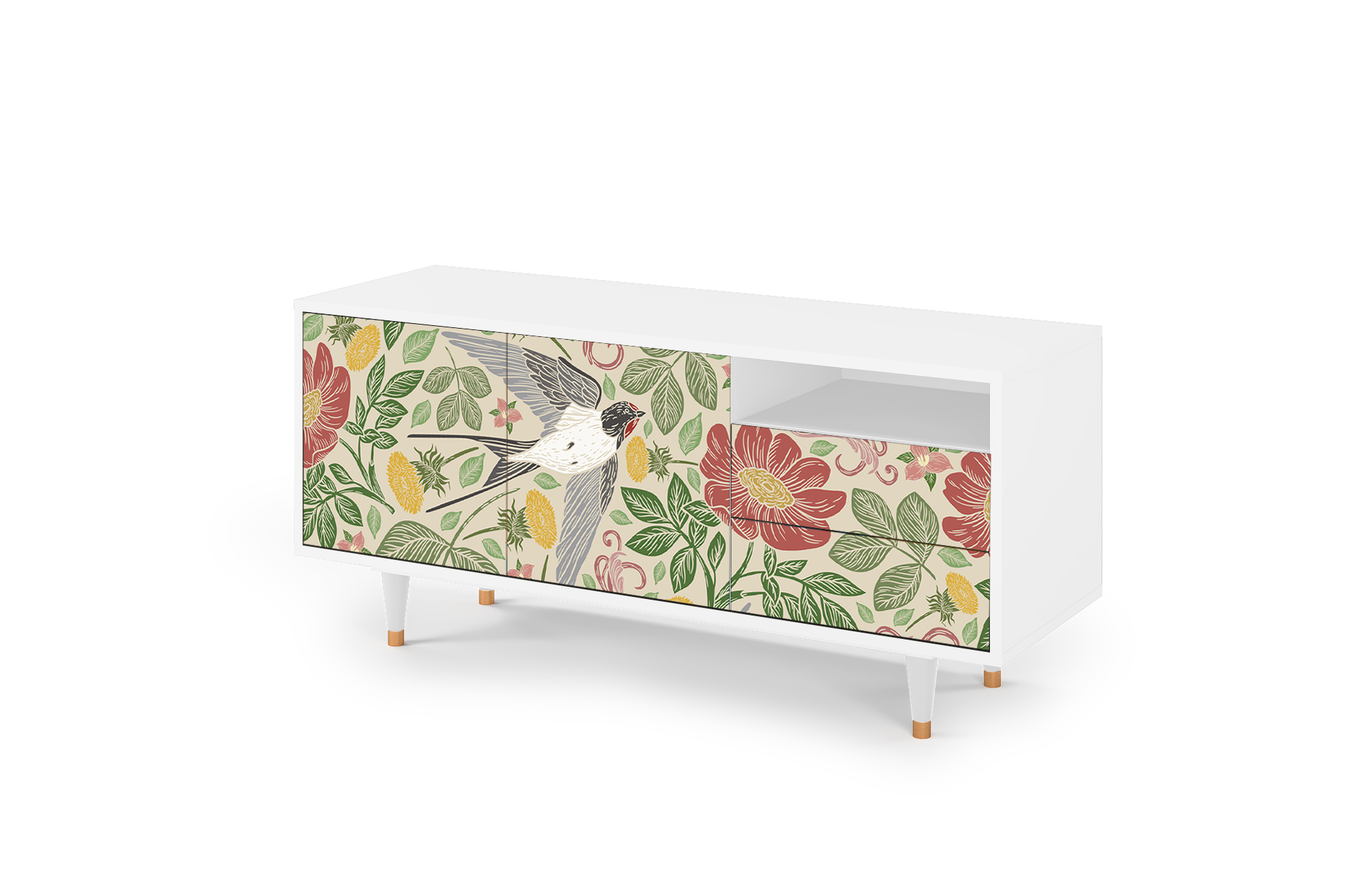 T7_77_006 Sideboard - STORYZ - T7 Spring Swallow - White