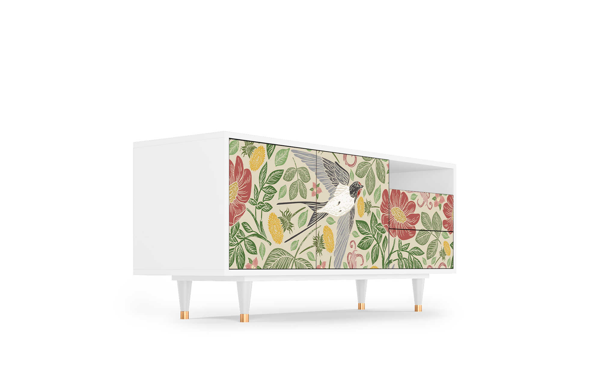 Sideboard – STORYZ – T7 Spring Swallow – White Sideboard - STORYZ - T7 Spring Swallow - White