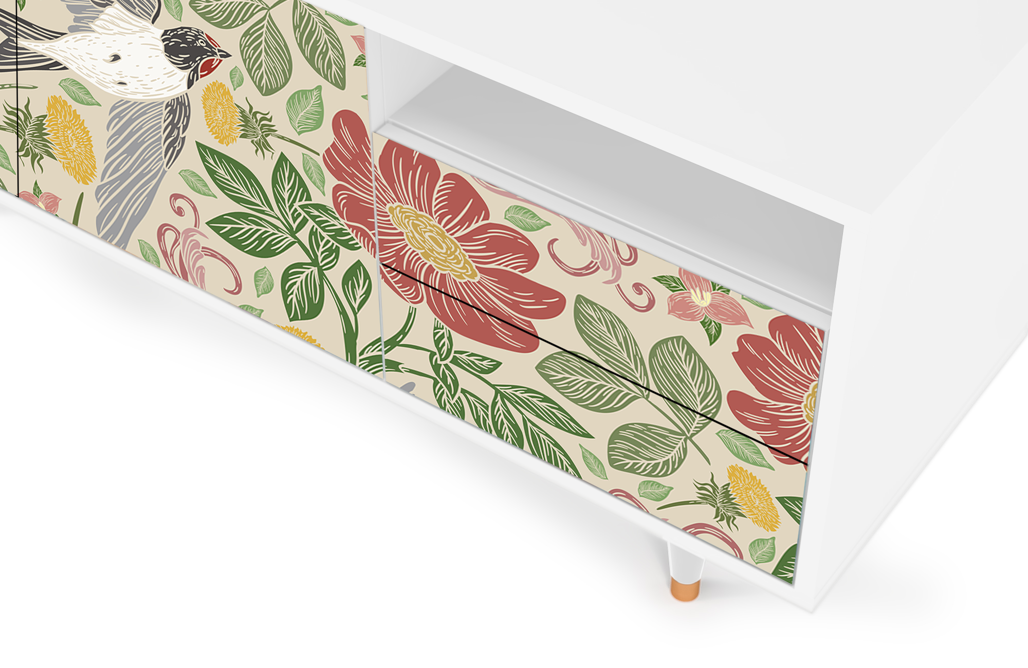Sideboard – STORYZ – T7 Spring Swallow – White Sideboard - STORYZ - T7 Spring Swallow - White